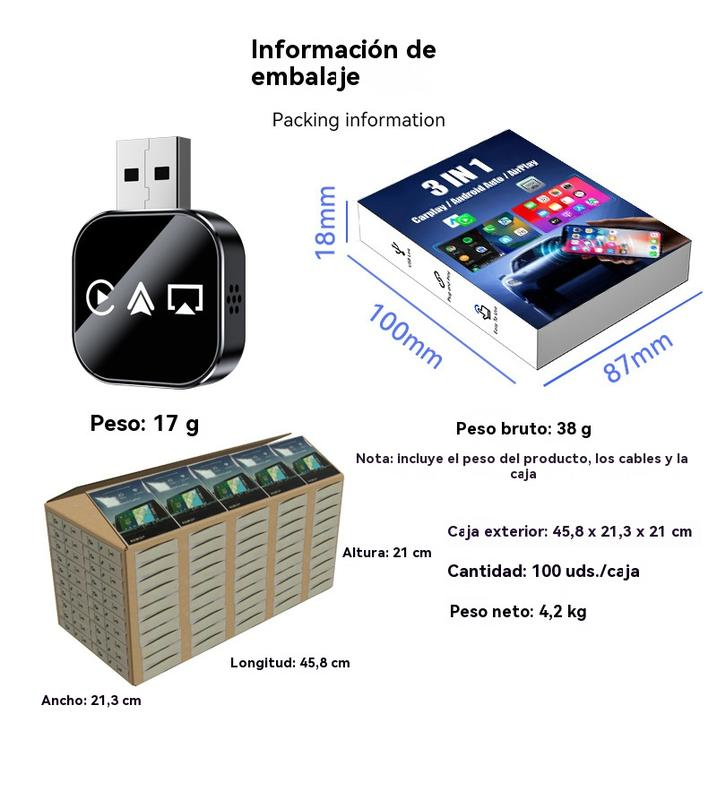 Adaptador CarPlay — vista 3